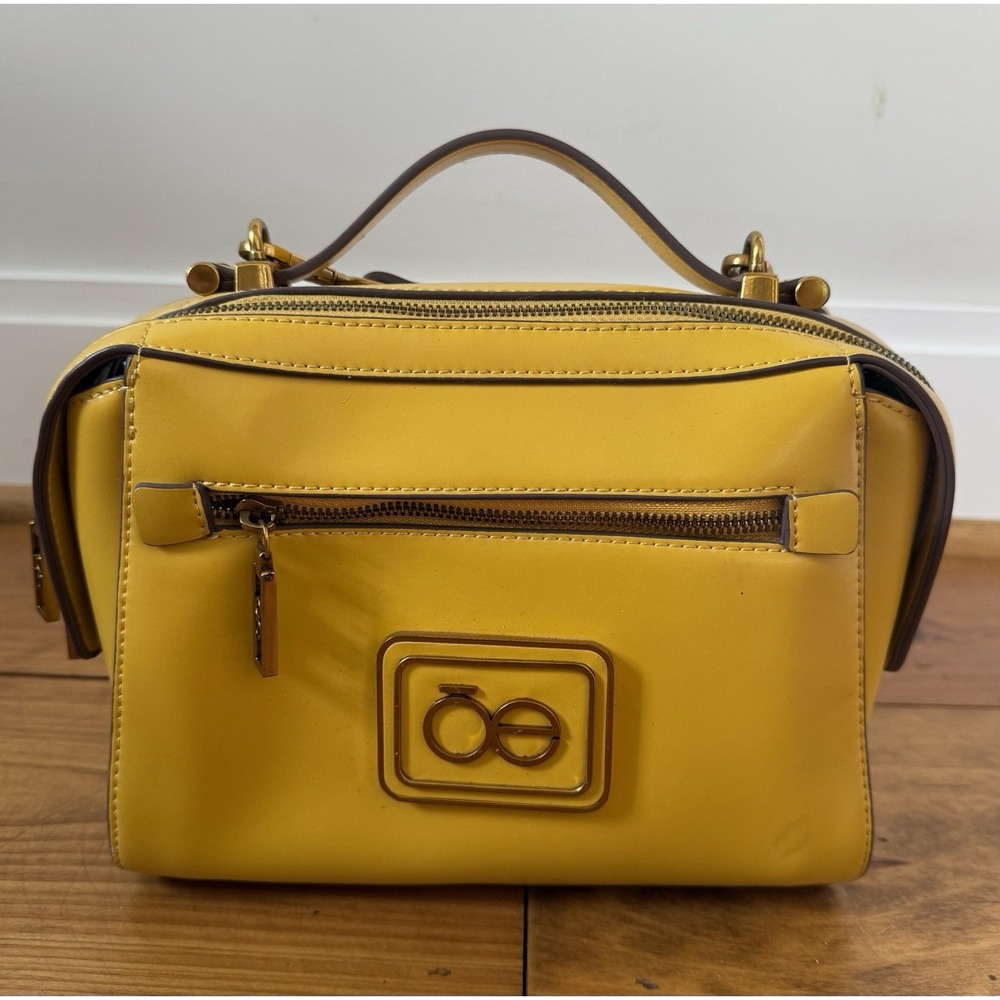 Clōe Mustard Yellow Top Handle Structured Crossbody Handbag